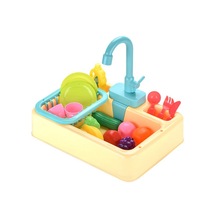Worryfreeshopping Çocuk Simüle Bulaşık Makinesi Oyuncakları Oyun Evi Mutfak Bulaşık Yıkama Oyuncakları-sarı