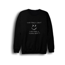 Louis Tomlinson Baskılı Bisiklet Yaka Sweatshirt Siyah