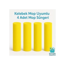 Kelebek Mop Uyumlu Yedek Sünger Başlık 28 Cm 4 Adet