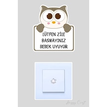 Lütfen Zile Basmayınız Sevimli Kuş Sticker Kapı Zili Etiketi Standart