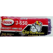 Ögem J-650 Jumbo Boy Çöp Torbası 20 Adet Siyah 80 x 110 CM