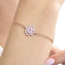 Effective Diamond İstanbul İhtişamı Rose Renk Pink Taşlı Gümüş Bileklik