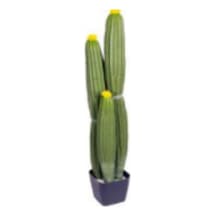 Yapay Kaktüs Saksılı Sarı Çiçekli 58 Cm. Çok Renkli