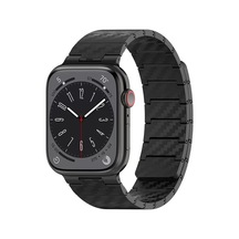 Movenchy Apple Watch 45mm Carbon Steel Kordon - Siyah