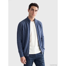 LC Waikiki Lc Waıkıkı Mavi Regular Fit Dik Yaka Erkek Triko Hırka