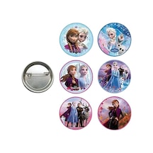 Lisanslı Yaka Çanta Metal Rozeti Frozen-elsa-anna 6lı Paket Pinyata İçi Doğum Günü Hediyesi Diğer