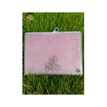 Sunum Proje Dosyası Klips Fermuarlı A4 Boy Ödev Dosyası Simli Pullu Açık Pembe 32,5x24,5 Cm 1 Adet