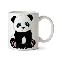 Panda Giant Cuteness Sevimli Panda Porselen Kupa Bardak Beyaz