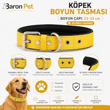 Pedli Köpek Boyun Tasması 23-33 Cm 2 Cm İçi Pedli Metal Tokalı D Halkalı - Sarı Çok Renkli