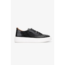 Valmenti Erkek Hakiki Deri Siyah Sneakers & Spor Ayakkabı 537 3442 Erk Ayk Y24 Sıyah Yln Siyah