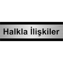 Halkla Ilişkiler 10x20cm Gümüş Renk Metal Yönlendirme Levhası
