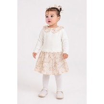 Babyhola Kız Bebek Çiçek Desenli Müslin Triko Takımı 3028 Gül Kurusu