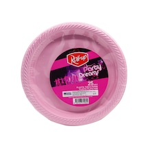 Roll-up Kullan At Renkli Pembe Parti Davet Plastik Tabak - 22 Cm. - 25 Adetlik 3 Paket