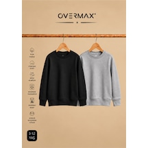 Overmax 2 Li Kapüşonsuz Sweatshirt Seti Çocuk Unisex - 3-12 Yaş Siyah-gri - 920169697 Siyah-gri