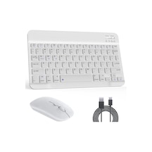 Kablosuz Bluetooth Türkçe Q Klavye Ve Mouse Seti Ios/androidtablet Telefon Uyumlu Şarjlı Lazer