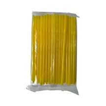 Omeyva Körüklü Sarı Kalın Kokteyl Buzlu Soğuk İçecek Pipet - 22 Cm. - 8 Mm. -100 Adetlik Paket Sarı