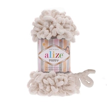 Alize 5 Adet Puffy El Örgü Ipliği 5'li Paket - 100 Gr. 9 Mt. Parmak Örgü Ipi - Şevval Tuhafiye 599 Kemik