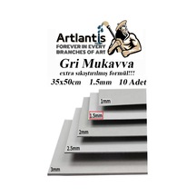 Mukavva Gri 1.5 mm 35x50 cm 10 Adet Sert Karton Ekstra Sıkıştırılmış 35*50 Mukavva Gri Renkli 10 Adet