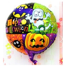 Halloween Örümcekli Kabaklı Folyo Balon 18 İnç N188 Çok Renkli