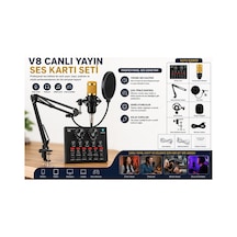 Bm-800 + V8 Ses Kartı Kiti Podcast Ekipman Paket Ses Ağı Profesyonel Studyo Mikrofonu Karaoke Diyafram Kondenser Mikrofon Karaoke Kiti