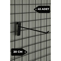 20 Cm 45 Adet Siyah Tel Pano Kancası Raf Askısı Siyah
