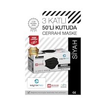 Saytekmed Meltblown Filtreli Yassı İpli 3 Katlı Siyah Maske (1 Kutu / 50 Adet) Saytekmed Meltblown Filtreli Yassı İpli 3 Katlı Siyah Maske (1 Kutu / 50 Adet)