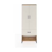 Arges Dolap 3 Raflı Tek Çekmeceli 2 Kapaklı 88x30x221 Çam-aytaşı Çam