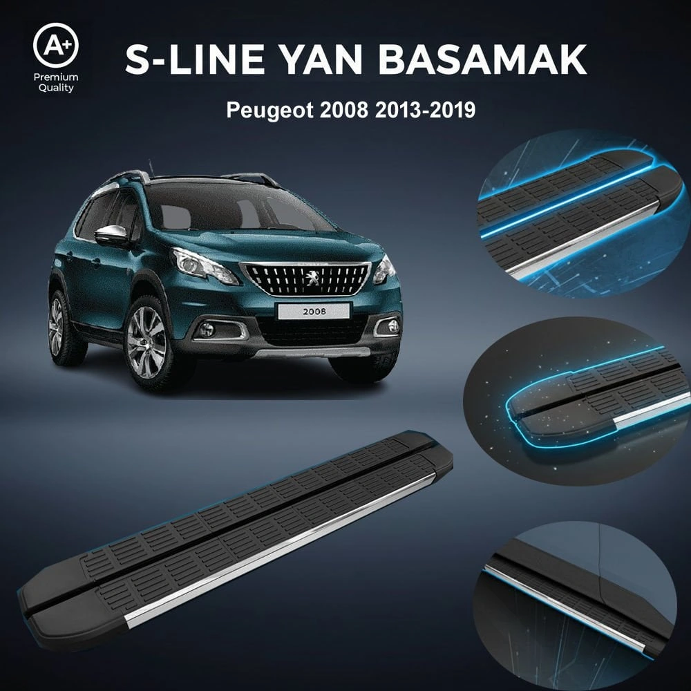 Peugeot 2008 S-line Premium Krom Yan Basamak 2013-2019