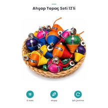 12'li Topaç Seti - Ahşap - Rengarenk