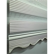 Geniş Pilise Gri Zebra Perde Gri