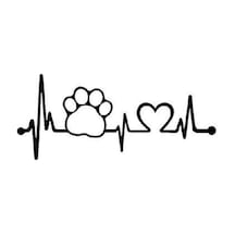 Kedi Köpek Kalp Atısı Love Sticker 10x5 Siyah