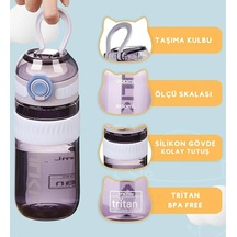Tkk 550ml Kilitlenebilir Kapak Rahat İçim Taşıma Kulplu Tritan Spor Matara Mor Diğer