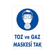 Pvc Ikaz Iş Güvenliği Levhası 25 Cm X35 Cm Toz Ve Gaz Maskesi Tak