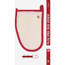 +80 Factor Kırmızı Kalın Banyo Duş Kesesi Peeling Eldiveni %100 Floş İpek Premium Kadın Ve Erkekler