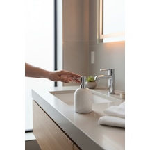 Akayev Mermer Beyaz Gümüş Banyo, Mutfak Sıvı Sabunluk Çok Renkli
