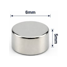 25 Adet - 6x5 Mm Neodyum Mıknatıs Neodim Magnet Yuvarlak