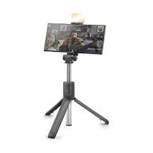 Telefon Tripodu Ve Selfie Çubuğu Led Bluetooth Kumandalı 69 Cm Siyah Nd1038