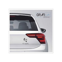 K.atatürk Silüet İle Uyumlu İmza Sticker Abanoz