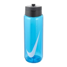 Nike Recharge Straw Pipet Bottle 24 Oz 0,71lt Bpa Free Bpa İçermeyen Pipetli Suluk Mavi Mavi
