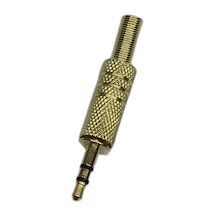 3.5mm Stereo Erkek Jak Altın Kaplama Metal Kasa Ses Kablosu Tamir Konnektörü Kulaklık Aux Uç Gold