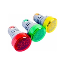 Xvsl-22y 22mm Voltmetreli Ledli Sinyal Lambası Yeşil 24-550v Yeşil Yeşil