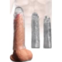 Odins Shop Ucu Dolgulu Uzatmalı 3'lü Şeffaf Penis Kılıfı Seti