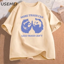 Flood Of Style Erkek T-shirt Daha Çöp Tenekesi Daha Az Çöp Tenekesi Değil Grafik T-shirt Erkek Giyim Tshirt Haki
