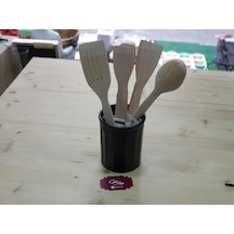 Keramika Kaşıklık Dik Badem 14 Cm Mat Siyah