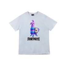 Stoned&Fame Unisex Beyaz Fortnite Baskılı T-shirt Beyaz