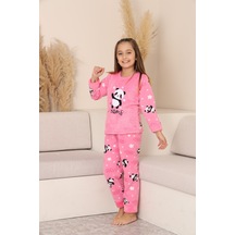 Miniğimin Cicileri Panda Desenli Welsoft Kız Çocuk Pijama Takımı-pembe - Pembe