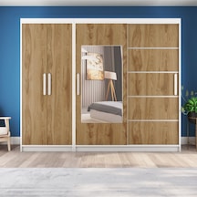 Sürgülü Gardırop Kısmı Kapaklı Sürgülü Gardırop 270cm /210 Cm Beyaz+ud