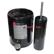 Primanova Cigo Çelik Çöp Kovası Soft Ve Wc Tuvalet Fırçası Siyah