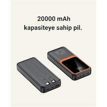 20000 Mah Taşınabilir Powerbank Çok Kablolu, Hızlı Şarj Destekli 22.5w Siyah 73832520
