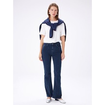 Faik Sönmez Straight Fit Taşlı Jean Pantolon W27jpn006 Uw27jpn00627 İndigo